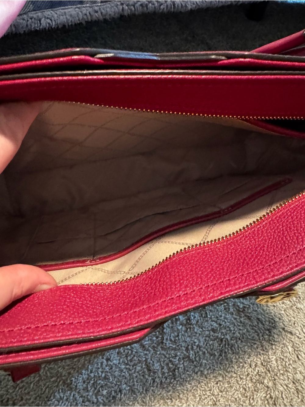 Michael Kors Fuchsia Pebbled Leather Tote with Gold Hardware - Picture 9 of 9